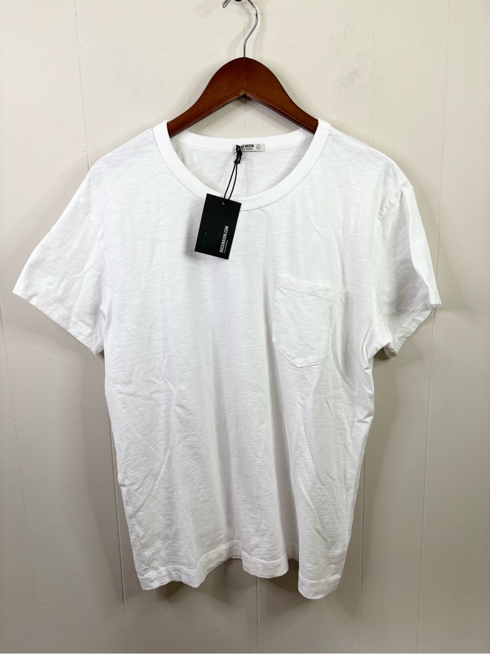 Buck Mason white slub cotton vintage pocket tee shirt men’s size L new
